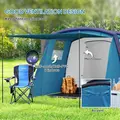 Outsunny Inflatable 3-4 Man Tunnel Tent w/ Air Pump, Living Area & Vestibule, Waterproof Family Camping Air Tent w/ Sewn In Groundsheet & Removable Footprint for Camping, Hiking, Blue - 7