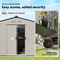 Outsunny Garden Storage Shed, Metal Outdoor Storage Shed House with Foundation Kit, Ventilation, Doors, 9 x 6FT, Grey - 6