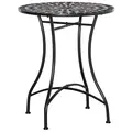 Outsunny Φ60cm Mosaic Outdoor Patio Table - Black - 1
