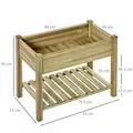Outsunny Garden Wooden Planters， Raised Garden Bed with Legs and Storage Shelf Elevated Wooden Planter Box - 3