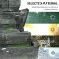 Outsunny Garden Water Feature with LED Lights - Dark Grey - 7