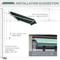 Outsunny Manual Retractable Awning, 2.5x2 m-Dark Green - 6