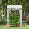 Outsunny Green House, Mini Greenhouse with 2 Roll-up Doors, Vent Holes and Reinforced Cover, 100 x 80 x 150cm - 8