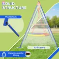Outsunny Metal Kids Swing Set Nest Swing Seat with A-Frame Structure for Outdoor Use - Multicoloured - 4