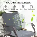 Outsunny Glider Rocking Chair & Table Set 2 Single Seaters Rocker Garden Swing Chair Patio Furniture Bistro Set Grey - 5