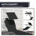 Outsunny Outdoor Foldable Sun Lounger, 4 Level Adjustable Backrest Reclining Sun Lounger Chair with Angle Adjust Sun Shade Awning for Beach, Garden, Patio, Black - 6