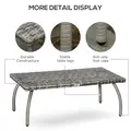 Outsunny PE Wicker Rattan Garden Coffee Table - Mixed Grey - 6