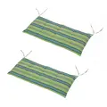 Outsunny Polyester Set Of 2 Swing Chair Cushion Green Stripes - 2