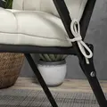 Outsunny Outdoor Garden Seat Cushion with Backrest, Cream White - 8