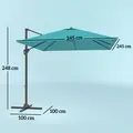 Outsunny Patio Offset Parasol Umbrella - Blue - 3
