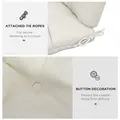 Outsunny Outdoor Garden Seat Cushion with Backrest, Cream White - 6