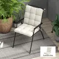 Outsunny Outdoor Garden Seat Cushion with Backrest, Cream White - 2