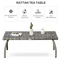 Outsunny PE Wicker Rattan Garden Coffee Table - Mixed Grey - 4