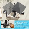 Outsunny Patio Offset Parasol Umbrella - Dark Grey - 4
