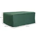 Outsunny Outdoor Garden Furniture Cover Waterproof, Anti-UV 600D Heavy Duty Oxford Fabric Patio Furniture Cover for Rectangular Sofa Table Set, Green, 210 x 140 x 80 cm - 3