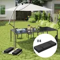 Outsunny Parasol Weights Set of 4, Parasol Base Weights Bags, 25kg Fillable Sandbag Weights with Handles, Cantilever Umbrella Base Weights, Black - 2