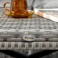 Outsunny Outdoor Coffee Table, Garden PE Rattan Side Table with Plastic Board Under the Full Woven Table Top and X-Shape Frame for Patio, Balcony, Mixed Grey - 8