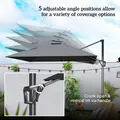 Outsunny Patio Offset Parasol Umbrella - Dark Grey - 5