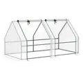 Outsunny Mini Small Greenhouse with Steel Frame & PE Cover & Zipped Window Poly tunnel Steeple for Plants Vegetables, 180 x 90 x 90 cm, White - 1