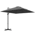 Outsunny Patio Offset Parasol Umbrella - Dark Grey - 1