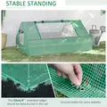 Outsunny Mini Greenhouse, Portable Garden Small Greenhouse with Zipped Windows and Door, 180 x 140 x 80cm, Dark Green - 5