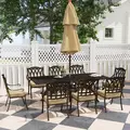 Outsunny Nine-Piece Cast Aluminium Garden Dining Set - Bronze Tone - 2