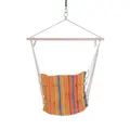 Outsunny Outdoor Hanging Rope Chair with Soft Padded Seat & Backrest, Garden Hammock Chair with Wooden Support Bar Cotton Cloth, Portable Garden Chair for Patio & Tree, Orange - 9