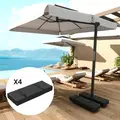 Outsunny Parasol Weights Set of 4, Parasol Base Weights Bags, 25kg Fillable Sandbag Weights with Handles, Cantilever Umbrella Base Weights, Black - 8