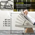 Outsunny Outdoor PE Rattan Sun Lounger, Folding Wicker Garden Lounger Recliner with 4-Level Adjustable Backrest, Rolling Sunbed Lounge Chair with Wheels, Non-Slip Legs for Balcony, Beach, Grey - 5