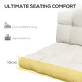 Outsunny Outdoor Garden Seat Cushion with Backrest, Cream White - 5