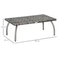 Outsunny PE Wicker Rattan Garden Coffee Table - Mixed Grey - 3