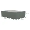 Outsunny Outdoor Garden Furniture Cover Waterproof, Anti-UV 600D Heavy Duty Oxford Fabric Patio Furniture Cover for Rectangular Sofa Table Set, Dark Grey, 245 x 165 x 66 cm - 3