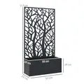 Outsunny Outdoor Metal Planter, with Back Trellis - Black - 3