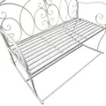 Outsunny Patio 2 Seater Rocking Bench Steel Garden Outdoor Garden Loveseat Chair w/ Decorative Backrest White - 8