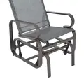 Outsunny Outdoor Gliding Rocking Chair with Sturdy Metal Frame Garden Comfortable Swing Chair, Grey & Brown - 8