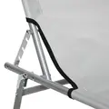 Outsunny Outdoor Foldable Sun Lounger, 4 Level Adjustable Backrest Reclining Sun Lounger Chair with Angle Adjust Sun Shade Awning for Beach, Garden, Patio, Light Grey - 9