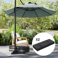 Outsunny Parasol Weights Set of 2, Parasol Base Weights Bags, 25kg Fillable Sandbag Weights with Handles, Cantilever Umbrella Base Weights, Black - 7