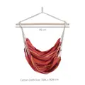 Outsunny Outdoor Hanging Rope Chair with Cotton Rope, Garden Hammock Chair with Wooden Support Bar Cotton Cloth, Portable Garden Chair for Patio & Tree, Red - 3
