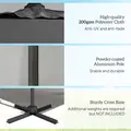 Outsunny Patio Offset Parasol Umbrella - Dark Grey - 7