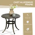 Outsunny Outdoor Garden Table, Cast Aluminium Patio End Table with Anti-slip Foot Pads for Garden, Patio, Balcony, 60 x 52.5cm, Bronze - 5