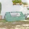 Outsunny Mini Greenhouse, Portable Garden Small Greenhouse with Zipped Windows and Door, 180 x 140 x 80cm, Dark Green - 2