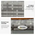 Outsunny PE Wicker Rattan Garden Coffee Table - Mixed Grey - 5