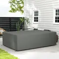 Outsunny Outdoor Garden Furniture Cover Waterproof, Anti-UV 600D Heavy Duty Oxford Fabric Patio Furniture Cover for Rectangular Sofa Table Set, Dark Grey, 245 x 165 x 66 cm - 2