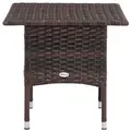 Outsunny Outdoor Rattan Side Table Coffee Table with Plastic Board, Full Woven Table Top for Patio, Garden, Balcony, Mixed Brown - 7