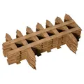 Outsunny Pack of 24 Wooden Border Fences, Garden Fixed Picket Fence for Lawn Edging, Flowerbed, 60L x 1D x 34H cm, Brown - 9