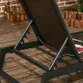 Outsunny Rattan Sun Lounger, with Five-Position Back - Brown/Black - 7
