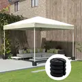 Outsunny Pop up Canopy Weight Set of 4, Heavy Duty Sand Fillable Tent Leg Weights for Marquee Party Tent Canopy, Total 20kg - 7