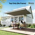 Outsunny Retractable Pergola Cover, 3.5 x 2.6 m Replacement Canopy Fabric for 4 x 3 m Frame, Roof Top Only, Light Grey - 8