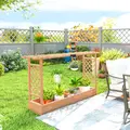 Outsunny Raised Planter with Trellis, Wooden Raised Bed for Garden with Hanging Roof and Drainage Holes, Outdoor Planter Box - 8