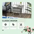 Outsunny Rattan Side Table, Outdoor Coffee Table with Plastic Board Under the Full Woven Table Top for Patio, Garden, Balcony, Mixed Grey - 4